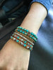 Bracelet En Cuir Et Pierre Bleu Naturel Véritable Diamètre 6mm Océan - Couleurs Lagon