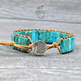 Bracelet fait main en Turquoise naturelle - Couleurs Lagon