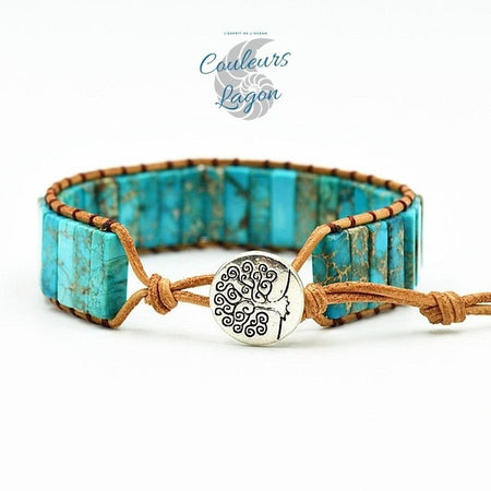 Bracelet fait main en Turquoise naturelle - Couleurs Lagon