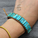 Bracelet fait main en Turquoise naturelle - Couleurs Lagon