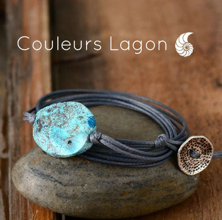 Bracelet LAGON BLEU Pierre Naturelle Amazonite - Couleurs Lagon