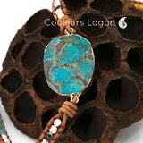 Bracelet Pierres Lagon Naturelles De Nouvelle Calédonie Océan - Couleurs Lagon