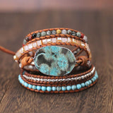 Bracelet Pierres Lagon Naturelles De Nouvelle Calédonie Océan - Couleurs Lagon