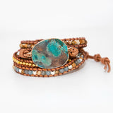 Bracelet Pierres Lagon Naturelles De Nouvelle Calédonie Océan - Couleurs Lagon