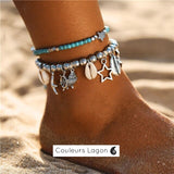 Bracelets de cheville Etoiles de Mer - Couleurs Lagon