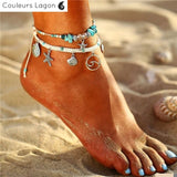 Bracelets de cheville Etoiles de Mer - Couleurs Lagon