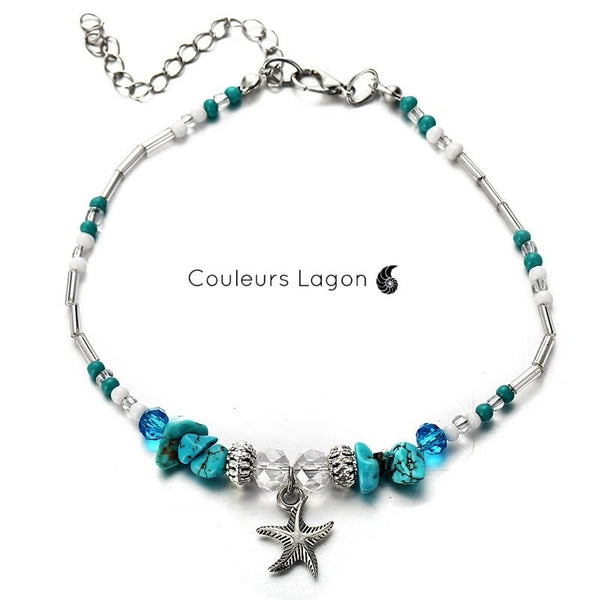 Bracelets de cheville Etoiles de Mer - Couleurs Lagon