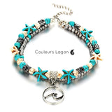 Bracelets de cheville Etoiles de Mer - Couleurs Lagon
