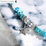 Bracelets de cheville Etoiles de Mer - Couleurs Lagon