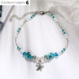 Bracelets de cheville Etoiles de Mer - Couleurs Lagon
