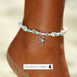 Bracelets de cheville Etoiles de Mer - Couleurs Lagon