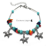 Bracelets de cheville Etoiles de Mer - Couleurs Lagon