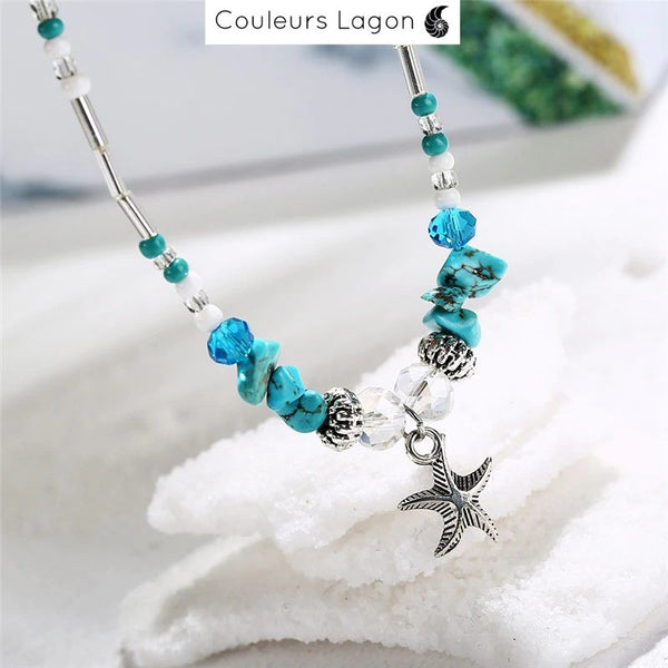 Bracelets de cheville Etoiles de Mer - Couleurs Lagon