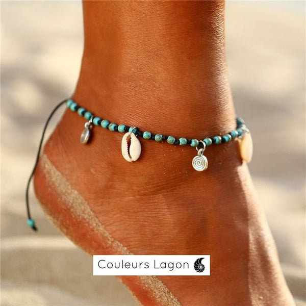 Bracelets de cheville Etoiles de Mer - Couleurs Lagon