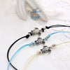 Bracelets de cheville Tortue de mer finition argent ancien - Couleurs Lagon