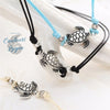 Bracelets de cheville Tortue de mer finition argent ancien - Couleurs Lagon