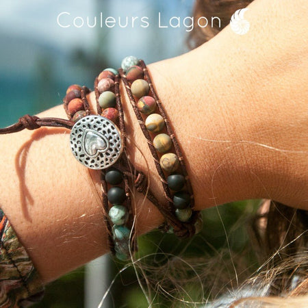 Bracelets Energie Coeur Pour Femme - Couleurs Lagon