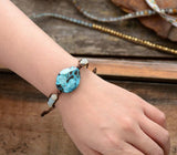 Bracelets LAGON Pierres naturelles Amazonite et Perles Tissées Océan - Couleurs Lagon