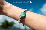 Bracelets LAGON Pierres naturelles Amazonite et Perles Tissées Océan - Couleurs Lagon