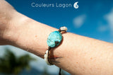 Bracelets LAGON Pierres naturelles Amazonite et Perles Tissées Océan - Couleurs Lagon