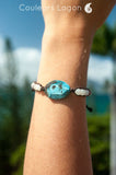 Bracelets LAGON Pierres naturelles Amazonite et Perles Tissées Océan - Couleurs Lagon