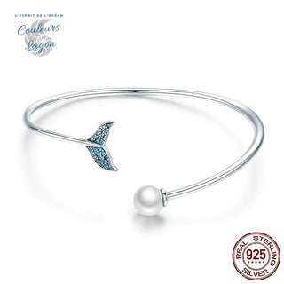 Bracelets Queue de Sirène en Argent Massif 925 - Couleurs Lagon