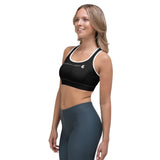 Brassière sport femme noir passepoil blanc ou noir — Couleurs Lagon