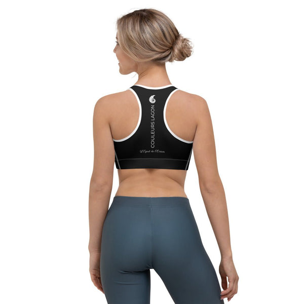 Top yoga femme dos nageur noir UPF50+ — dos Couleurs Lagon