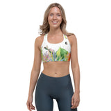 Brassière crossfit fitness femme motif hibiscus libellule — Couleurs Lagon