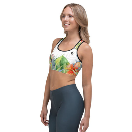 Brassière de Sport Couleurs Lagon FLORAL LIBELLULE HIBISCUS - Couleurs Lagon