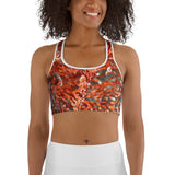Top sport nautique femme gorgones rouge UPF50+ — avant Couleurs Lagon Nouméa