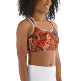 Top dos nageur brassière gorgones rouge — porté Couleurs Lagon Pacifique