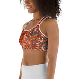 Brassière crossfit fitness femme motif gorgones rouge — Couleurs Lagon
