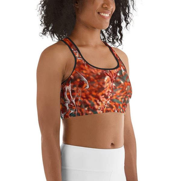 Brassière surf kite femme gorgones rouge — côté Couleurs Lagon Pacifique