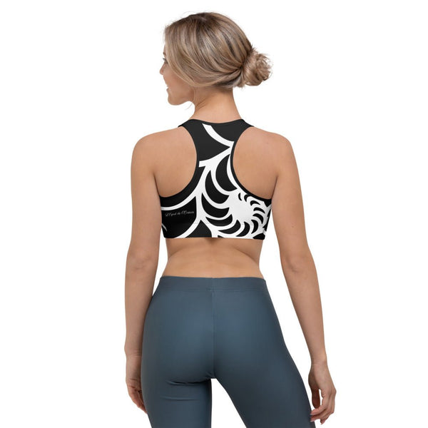 Top sport nautique femme UPF50+ nautile noir — avant Couleurs Lagon Nouméa