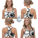 Brassière crossfit fitness femme motif nautile blanc — Couleurs Lagon
