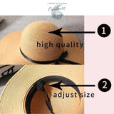Capeline Ajustable Paille UV Bord Long - Couleurs Lagon