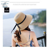 Capeline Ajustable Paille UV Bord Long - Couleurs Lagon