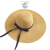 Capeline Ajustable Paille UV Bord Long - Couleurs Lagon