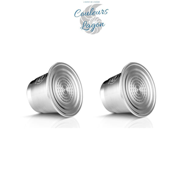 Capsule en Acier Inoxydable avec Filtre pour Machine Nespresso - Couleurs Lagon