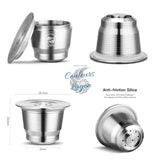 Capsule en Acier Inoxydable avec Filtre pour Machine Nespresso - Couleurs Lagon