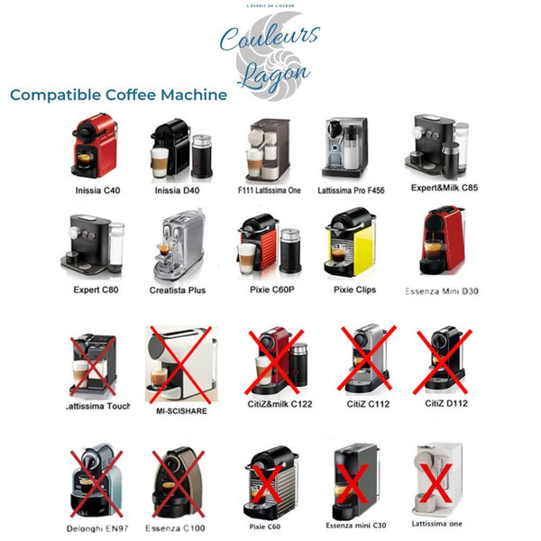 Capsule en Acier Inoxydable avec Filtre pour Machine Nespresso - Couleurs Lagon