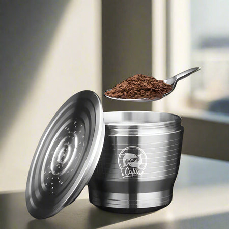 Capsule en Acier Inoxydable avec Filtre pour Machine Nespresso - Couleurs Lagon