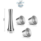 Capsule en Acier Inoxydable avec Filtre pour Machine Nespresso - Couleurs Lagon