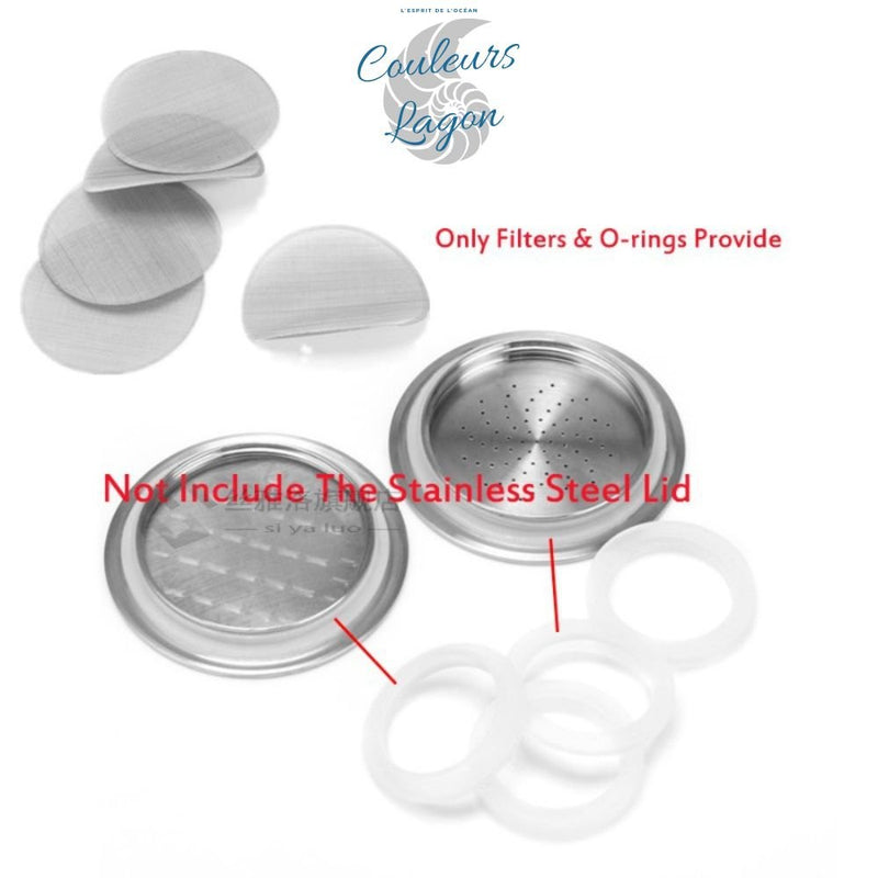Capsule en Acier Inoxydable avec Filtre pour Machine Nespresso ICafilas - Couleurs Lagon - 15pcs O-ring + 8 Filters