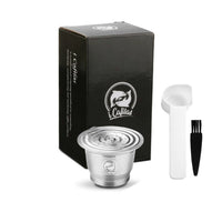 Capsule en Acier Inoxydable avec Filtre pour Machine Nespresso ICafilas - Couleurs Lagon - capsule A x1 + cuillère x1