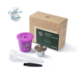 Capsule en Acier Inoxydable avec Filtre pour Machine Nespresso ICafilas - Couleurs Lagon - capsule A x1 + pot à café x1 + cuillère x1