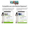 Capsules réutilisables RECAPS pour machines Nespresso + 60 couvercles - Couleurs Lagon