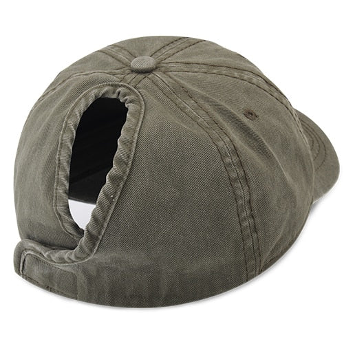 Casquette baseball coton lavé spécial queue de cheval - Couleurs Lagon