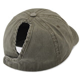 Casquette baseball coton lavé spécial queue de cheval - Couleurs Lagon